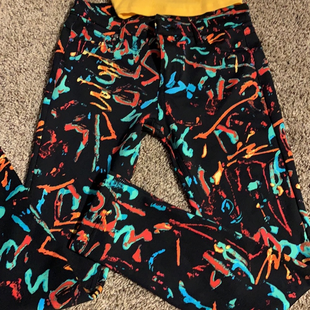 Black Paint Pants 🧡🖤❤️ - Picture 2 of 7